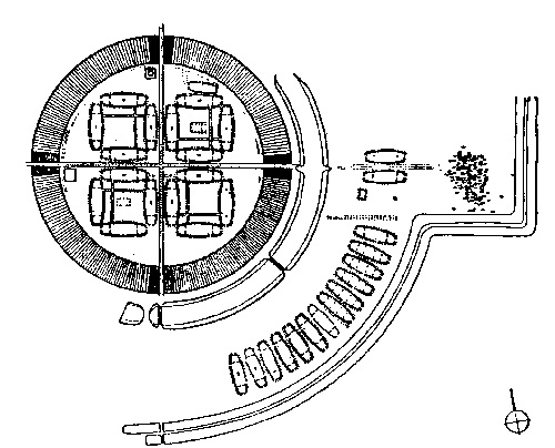 Grundriss der Anlage bei Slagelse auf  Seeland (Dänemark)